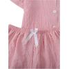 imageVerdusa Womens 2 Piece Pajama Set Matching Pjs Sets Cute Printed Sleepwear Button Up Shirt with Lounge Shorts SetSolid Pink