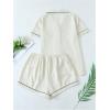 imageVerdusa Womens 2 Piece Pajama Set Matching Pjs Sets Cute Printed Sleepwear Button Up Shirt with Lounge Shorts SetSolid White