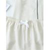 imageVerdusa Womens 2 Piece Pajama Set Matching Pjs Sets Cute Printed Sleepwear Button Up Shirt with Lounge Shorts SetSolid White