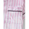 imageVerdusa Womens 2 Piece Pajama Set Matching Pjs Sets Cute Printed Sleepwear Button Up Shirt with Lounge Shorts SetStriped Pink