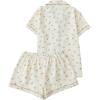 imageVerdusa Womens 2 Piece Pajama Set Matching Pjs Sets Cute Printed Sleepwear Button Up Shirt with Lounge Shorts SetYellow Beige