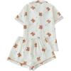imageVerdusa Womens 2 Piece Pajama Sets Cute PJ Set Button Down Shirts and Shorts SleepwearApricot Bears