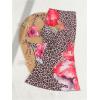 imageVerdusa Womens 3 Piece Swimsuits Metal Leopard Floral Halter Backless Beach Vacation Bikini Sets with Cover Up SkirtLeopard Brown