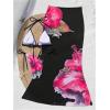 imageVerdusa Womens 3 Piece Swimsuits Metal Leopard Floral Halter Backless Beach Vacation Bikini Sets with Cover Up SkirtTie Black