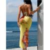 imageVerdusa Womens 3 Piece Swimsuits Metal Leopard Floral Halter Backless Beach Vacation Bikini Sets with Cover Up SkirtTie Yellow