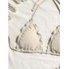 imageVerdusa Womens Bikini Sets Halter String Cute Frill Trim Two Piece Swimsuit Bathing SuitsBeige