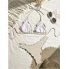 imageVerdusa Womens Bikini Sets Halter String Cute Frill Trim Two Piece Swimsuit Bathing SuitsBeige