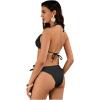 imageVerdusa Womens Bikini Sets Halter String Cute Frill Trim Two Piece Swimsuit Bathing SuitsBlack