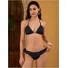 imageVerdusa Womens Bikini Sets Halter String Cute Frill Trim Two Piece Swimsuit Bathing SuitsBlack