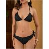 imageVerdusa Womens Bikini Sets Halter String Cute Frill Trim Two Piece Swimsuit Bathing SuitsBlack