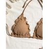 imageVerdusa Womens Bikini Sets Halter String Cute Frill Trim Two Piece Swimsuit Bathing SuitsBrown