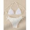 imageVerdusa Womens Bikini Sets Halter String Cute Frill Trim Two Piece Swimsuit Bathing SuitsWhite