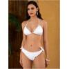 imageVerdusa Womens Bikini Sets Halter String Cute Frill Trim Two Piece Swimsuit Bathing SuitsWhite