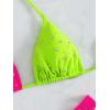 imageVerdusa Womens Colorblock Halter Swimwear Bikini Sets Two Piece Bathing SuitHot Pink Green