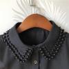 imageVerdusa Womens Fake Collar Detachable Dickey Collar Half Shirts BlouseBeaded Black