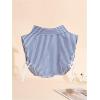 imageVerdusa Womens Fake Collar Detachable Dickey Collar Half Shirts BlouseBlue and White