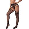 imageVerdusa Womens Fishnet Stockings Tights High Waist Lace Suspender PantyhoseBlack Fishnet