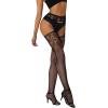 imageVerdusa Womens Fishnet Stockings Tights High Waist Lace Suspender PantyhoseBlack Plain
