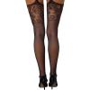 imageVerdusa Womens Fishnet Stockings Tights High Waist Lace Suspender PantyhoseBlack Plain