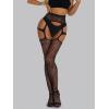 imageVerdusa Womens Fishnet Stockings Tights High Waist Lace Suspender PantyhoseCut Out Black