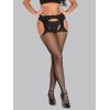 imageVerdusa Womens Fishnet Stockings Tights High Waist Lace Suspender PantyhoseFishnet Black