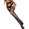 imageVerdusa Womens Fishnet Stockings Tights High Waist Lace Suspender PantyhoseLace Black
