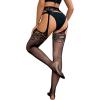 imageVerdusa Womens Fishnet Stockings Tights High Waist Lace Suspender PantyhoseLace Black