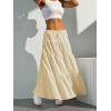 imageVerdusa Womens Flowy Flared Ruffle Boho Long Skirt Summer Maxi SkirtBeige