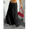 imageVerdusa Womens Flowy Flared Ruffle Boho Long Skirt Summer Maxi SkirtBlack