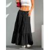 imageVerdusa Womens Flowy Flared Ruffle Boho Long Skirt Summer Maxi SkirtBlack