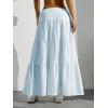 imageVerdusa Womens Flowy Flared Ruffle Boho Long Skirt Summer Maxi SkirtBlue