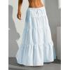 imageVerdusa Womens Flowy Flared Ruffle Boho Long Skirt Summer Maxi SkirtBlue
