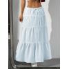 imageVerdusa Womens Flowy Flared Ruffle Boho Long Skirt Summer Maxi SkirtBlue