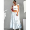 imageVerdusa Womens Flowy Flared Ruffle Boho Long Skirt Summer Maxi SkirtBlue
