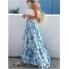 imageVerdusa Womens Flowy Flared Ruffle Boho Long Skirt Summer Maxi SkirtBlue and White