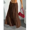imageVerdusa Womens Flowy Flared Ruffle Boho Long Skirt Summer Maxi SkirtBrown