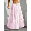 imageVerdusa Womens Flowy Flared Ruffle Boho Long Skirt Summer Maxi SkirtLight Pink