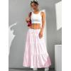 imageVerdusa Womens Flowy Flared Ruffle Boho Long Skirt Summer Maxi SkirtLight Pink