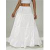 imageVerdusa Womens Flowy Flared Ruffle Boho Long Skirt Summer Maxi SkirtLily White
