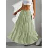imageVerdusa Womens Flowy Flared Ruffle Boho Long Skirt Summer Maxi SkirtMint Green