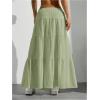 imageVerdusa Womens Flowy Flared Ruffle Boho Long Skirt Summer Maxi SkirtMint Green