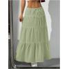 imageVerdusa Womens Flowy Flared Ruffle Boho Long Skirt Summer Maxi SkirtMint Green