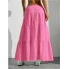 imageVerdusa Womens Flowy Flared Ruffle Boho Long Skirt Summer Maxi SkirtPink
