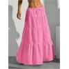 imageVerdusa Womens Flowy Flared Ruffle Boho Long Skirt Summer Maxi SkirtPink