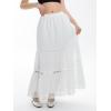 imageVerdusa Womens Flowy Flared Ruffle Boho Long Skirt Summer Maxi SkirtPure White