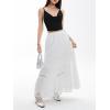 imageVerdusa Womens Flowy Flared Ruffle Boho Long Skirt Summer Maxi SkirtPure White