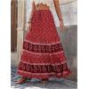 imageVerdusa Womens Flowy Flared Ruffle Boho Long Skirt Summer Maxi SkirtRedwood