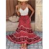 imageVerdusa Womens Flowy Flared Ruffle Boho Long Skirt Summer Maxi SkirtRedwood