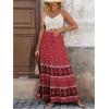imageVerdusa Womens Flowy Flared Ruffle Boho Long Skirt Summer Maxi SkirtRedwood