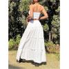 imageVerdusa Womens Flowy Flared Ruffle Boho Long Skirt Summer Maxi SkirtRuffle White
